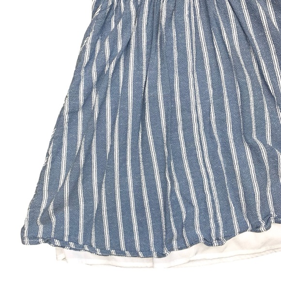 Hollister Striped Fit and Flare Mini Dress Small Spaghetti Strap Summer Linen - Picture 10 of 12